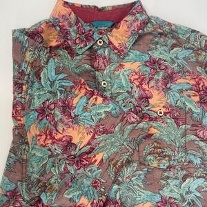 Tommy Bahama Nova Wave Hawaiian Floral Short Sleeve Button Up Shirt Men's L